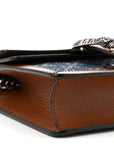 New Denim GG Monogram Dollar Calfskin Enamel Mini Dionysus Shoulder Bag Blue Tea Cuir Epilog Electric Blue