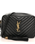 Calfskin Matelasse Monogram Lou Camera Bag Black