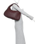 Lambskin Intrecciato Medium Padded Veneta Deep Mahogany
