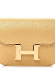 Metallic Chevre Chamkilight Constance Slim Wallet Dore