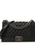Caviar Quilted Medium Boy Flap Black