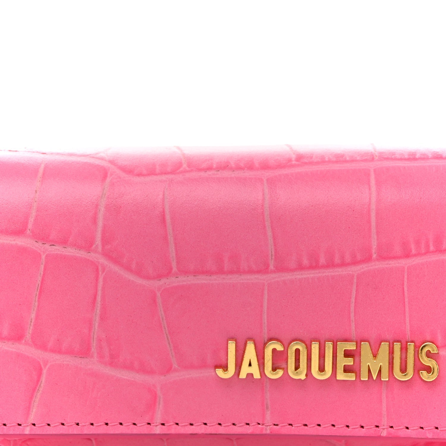 Calfskin Crocodile Embossed La Ceinture Bello Double Tour Belt Bag Pink