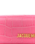 Calfskin Crocodile Embossed La Ceinture Bello Double Tour Belt Bag Pink