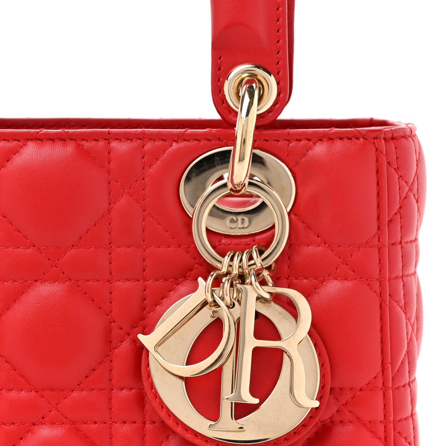 Lambskin Cannage Small My ABCD1OR Lady D1OR Red