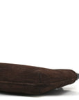 Suede Crocodile Embossed Le Bisou Dark Brown