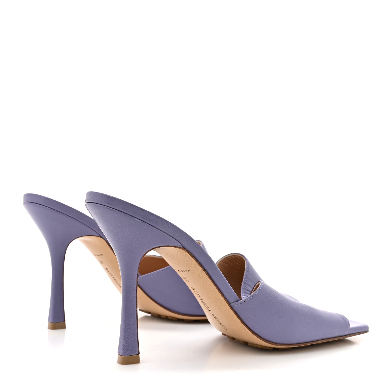Lambskin Stretch Mule Sandals 41 Lavender