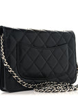 Lambskin Quilted Wallet On Chain WOC Black