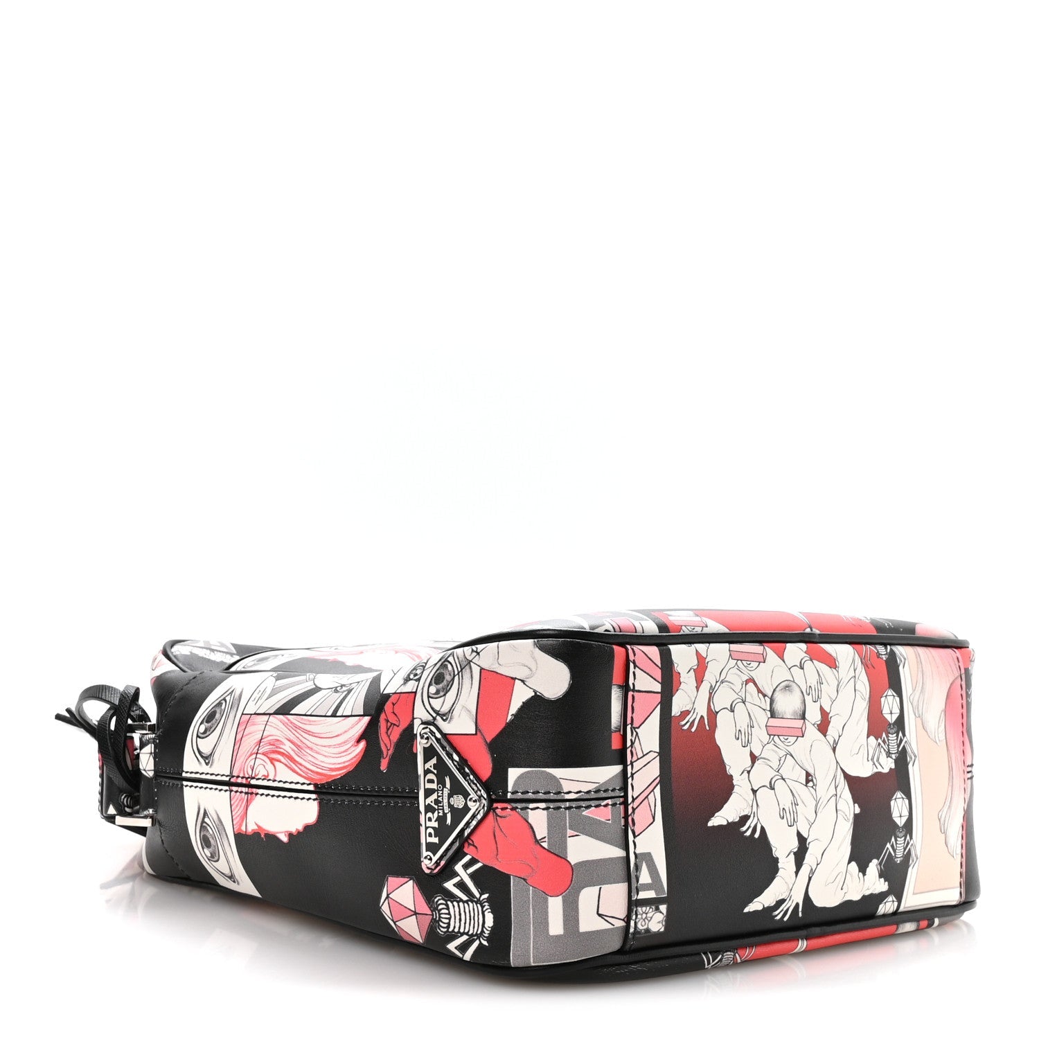 X JAMES JEAN Vitello DNA Flat Messenger Bag Black
