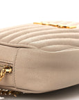 Grain De Poudre Matelasse Monogram Mini Lou Camera Bag Dark Beige