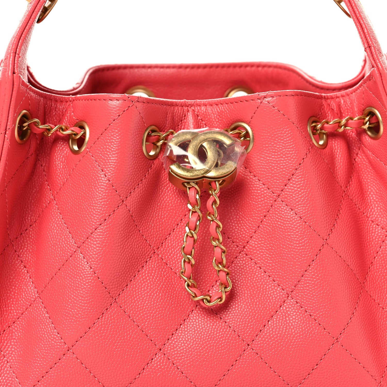 Caviar Quilted Mini CHNL 25 Handbag Coral
