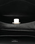 Natural Smooth Calfskin Mini Rodeo Top Handle Handbag Black