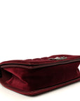 Velvet Tweed Quilted Medium Boy Flap Burgundy
