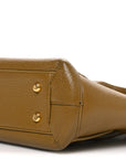 Grained Calfskin Maxi Intrecciato Small Arco Moutarde