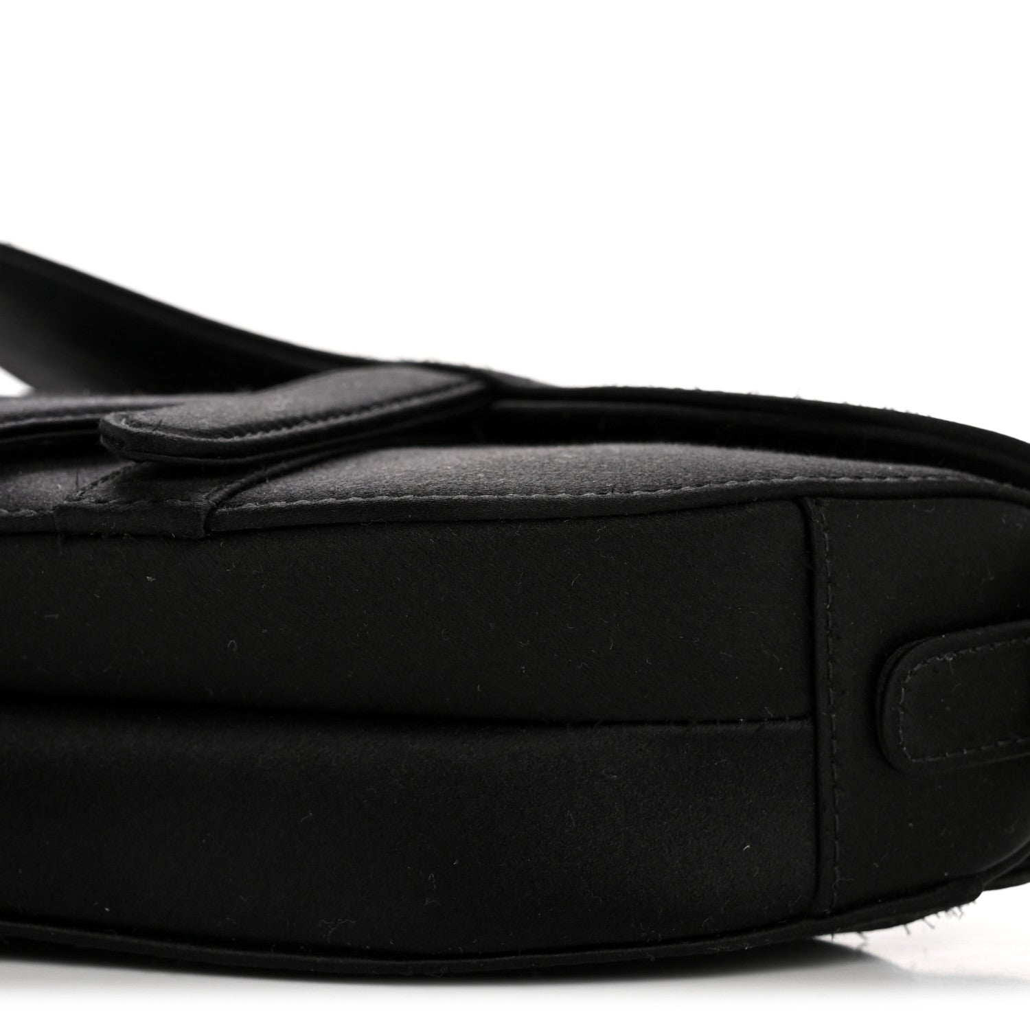 Satin Crystal Mini Saddle Bag Black