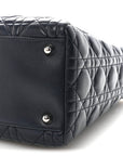 Lambskin Cannage Large Lady D1OR Navy Blue