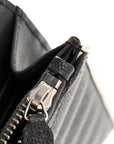Grain De Poudre Matelasse Chevron Monogram Envelope Chain Wallet Asphalt White