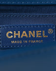 Calfskin Quilted Medium Boy Top Handle Flap Blue
