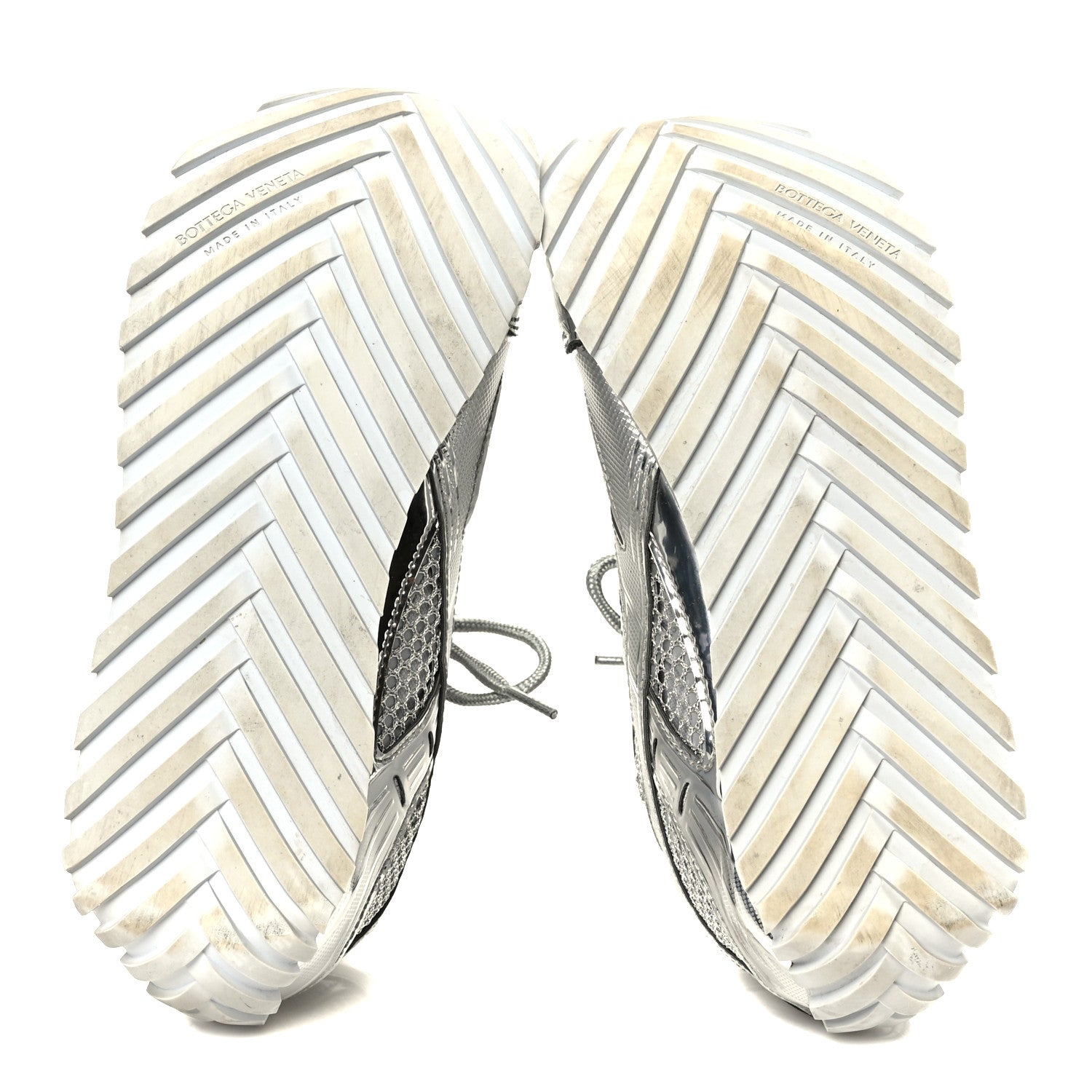 Calfskin Fishnet Fabric Orbit Sneakers 39 Silver