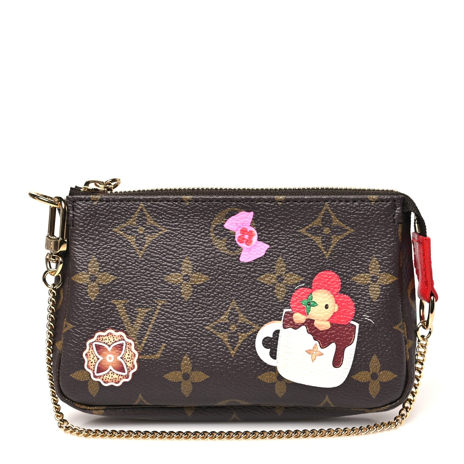 Monogram 2024 Christmas Animation Candy Factory Mini Pochette Accessories Candy Red