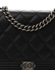 Caviar Quilted Boy Wallet On Chain WOC Black