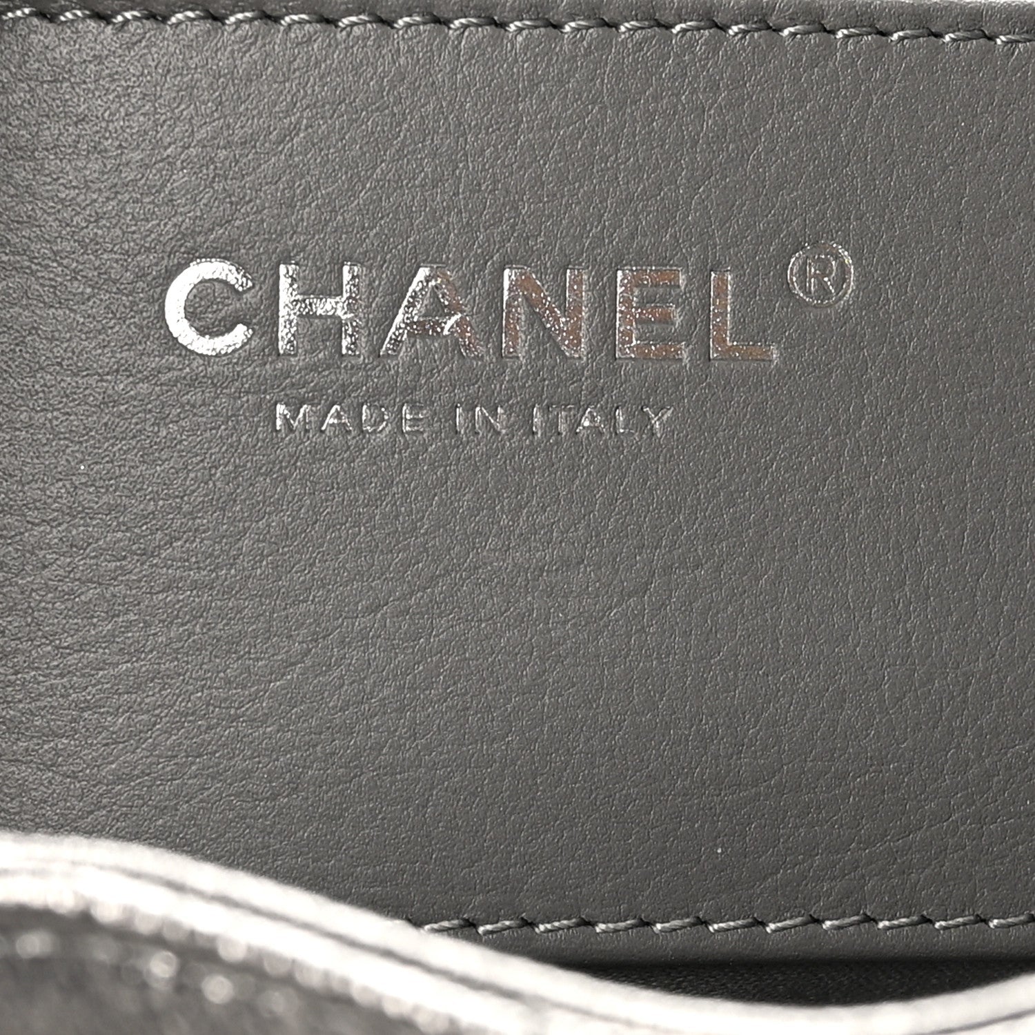 Metallic Caviar Quilted Small CHNL 25 Handbag Anthracite