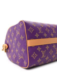 Calfskin Embroidered Monogram Speedy P9 Bandouliere 30 Golden Lotus Purple