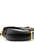 Grained Calfskin Mini Saddle Bag Black
