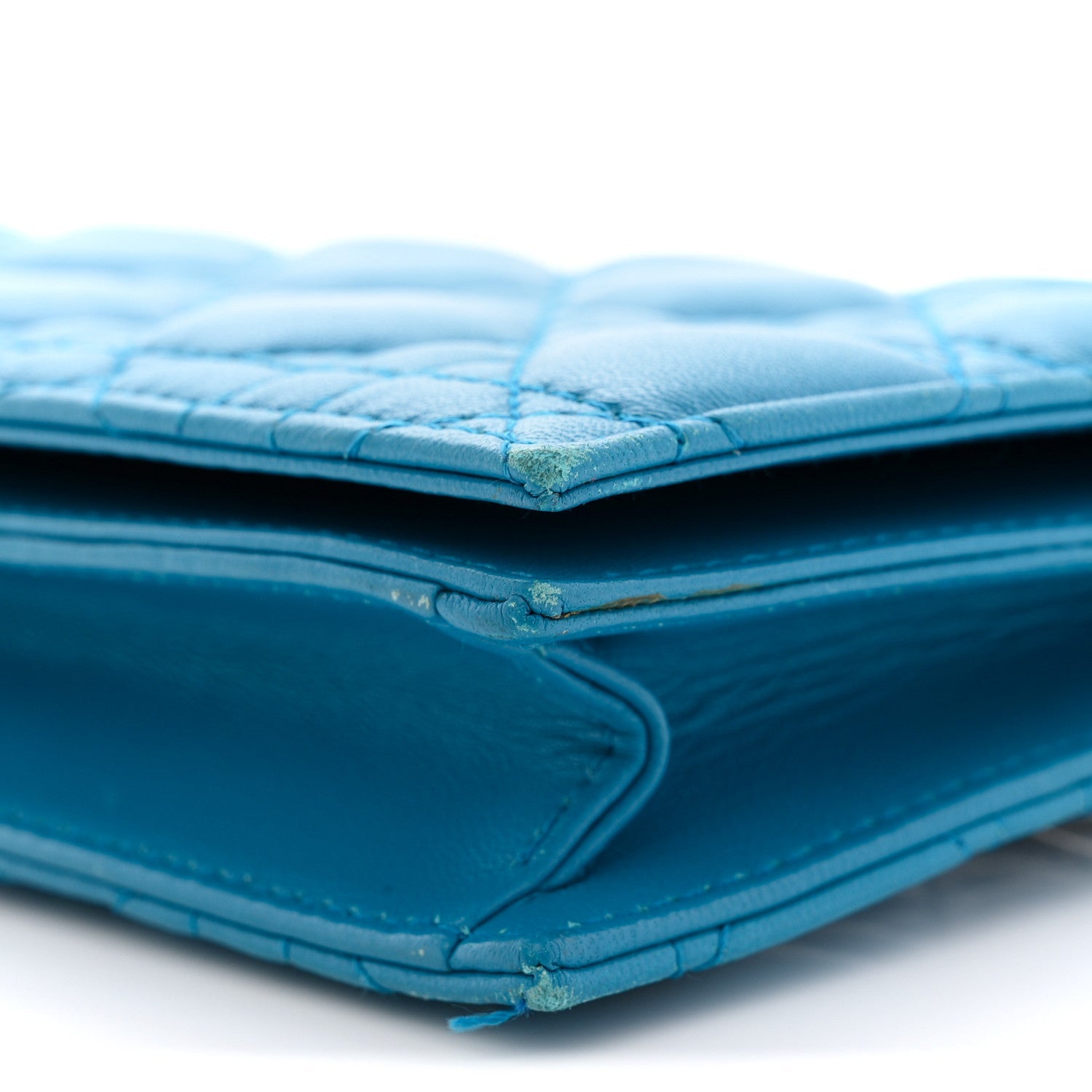 Lambskin Cannage Lady D1OR Convertible Clutch Blue