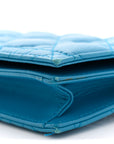 Lambskin Cannage Lady D1OR Convertible Clutch Blue