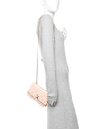 Lambskin Quilted Trendy CC Wallet On Chain WOC Light Beige