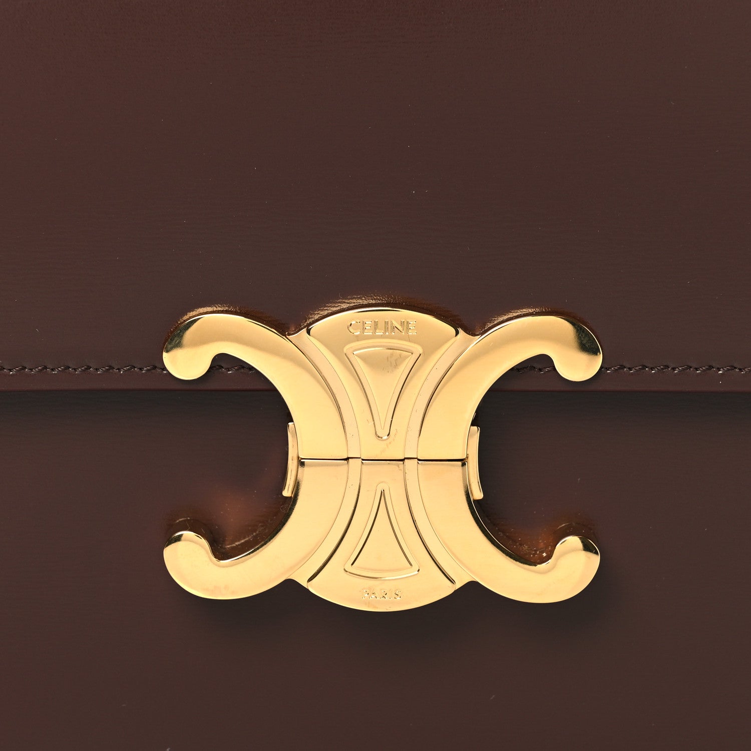 Shiny Calfskin Medium Triomphe Chestnut