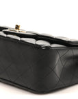 Lambskin Quilted Mini Rectangular Flap Black