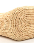 Calfskin Raffia Paulas Ibiza Pochette Bag Natural Tan