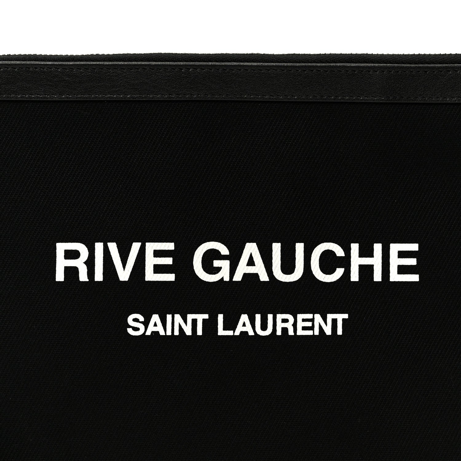 Linen Canvas Rive Gauche Zipped Pouch Black