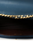 Lambskin Quilted Trendy CC Wallet On Chain WOC Blue