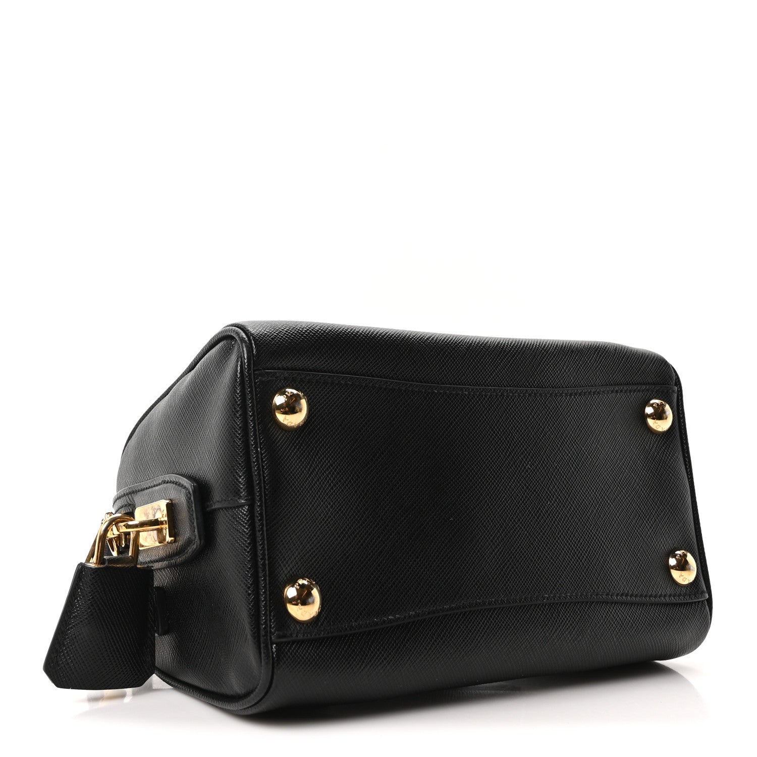 Saffiano Lux Mini Boston Crossbody Bag Black