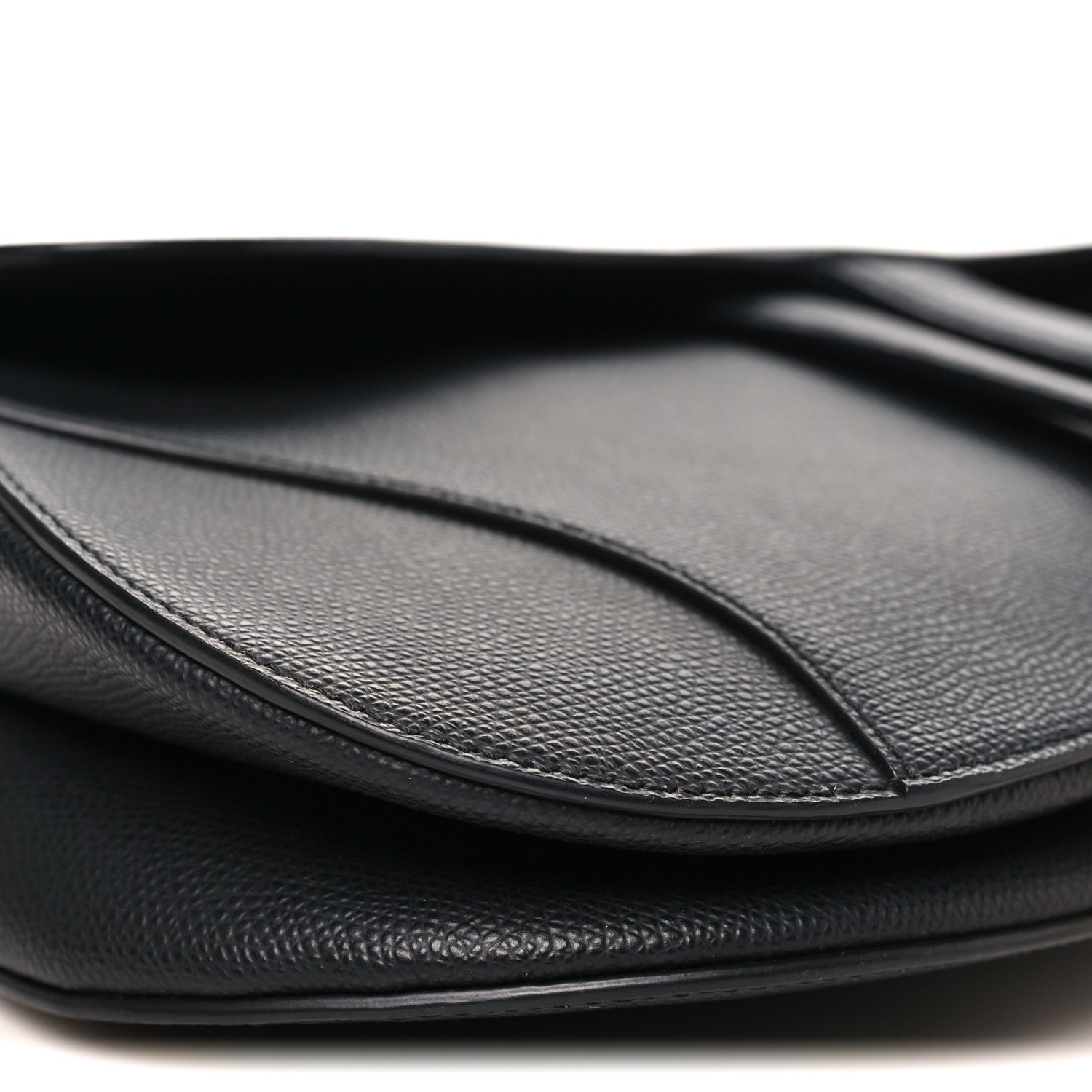 Grained Calfskin Saddle Bag Black
