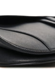 Grained Calfskin Saddle Bag Black