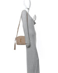 Calfskin Matelasse Monogram Lou Camera Bag Dark Beige