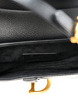 Grained Calfskin Mini Saddle Bag Black
