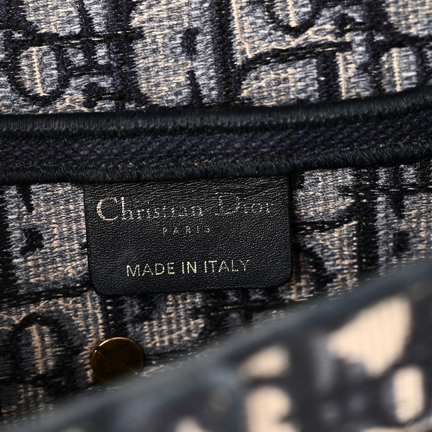 Oblique Embroidered Saddle Bag Blue
