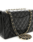 Lambskin Quilted Medium Double Flap Black