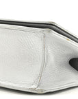Metallic Grained Calfskin D1ORama Wallet on Chain Pouch Silver