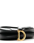 Grained Calfskin Mini Saddle Bag Black