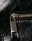 Crinkled Calfskin Crusier Crescent Bag Black