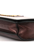 Metallic Calfskin J'AD1OR Chain Flap Bag Noisette