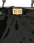 Patent Mini Plexi Handle Peekaboo Iconic Satchel Black Blue
