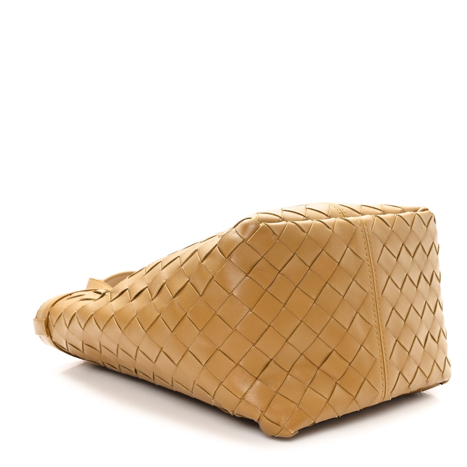Nappa Intrecciato Small Flip Flap Tote Acorn Brass