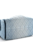 Washed Denim Quilted Small CHNL 25 Handbag Blue