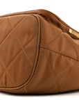 Re-Nylon Saffiano Stitched Re-Edition 1995 Chaine Drawstring Bucket Bag Brandy